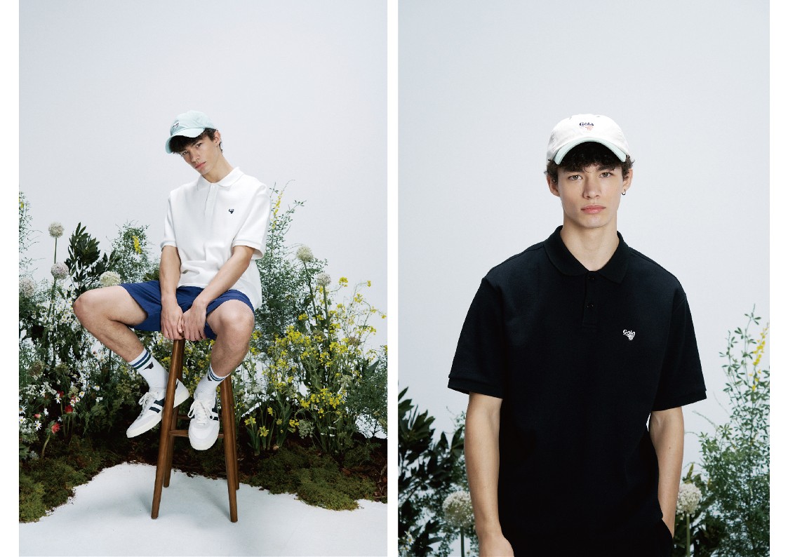 원더플레이스 × Gola — 남자외국인모델, 블랙 폴로 정면 컷